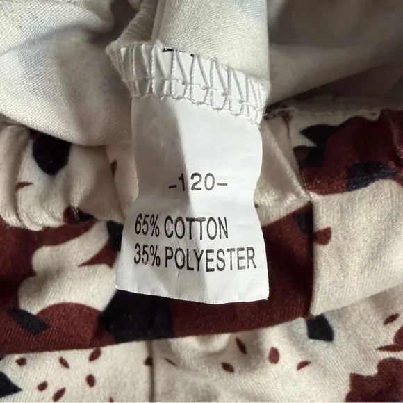 Cow Print Farm Kids Flared Bottoms - Brown and Cream 5T - Picture 3 of 4